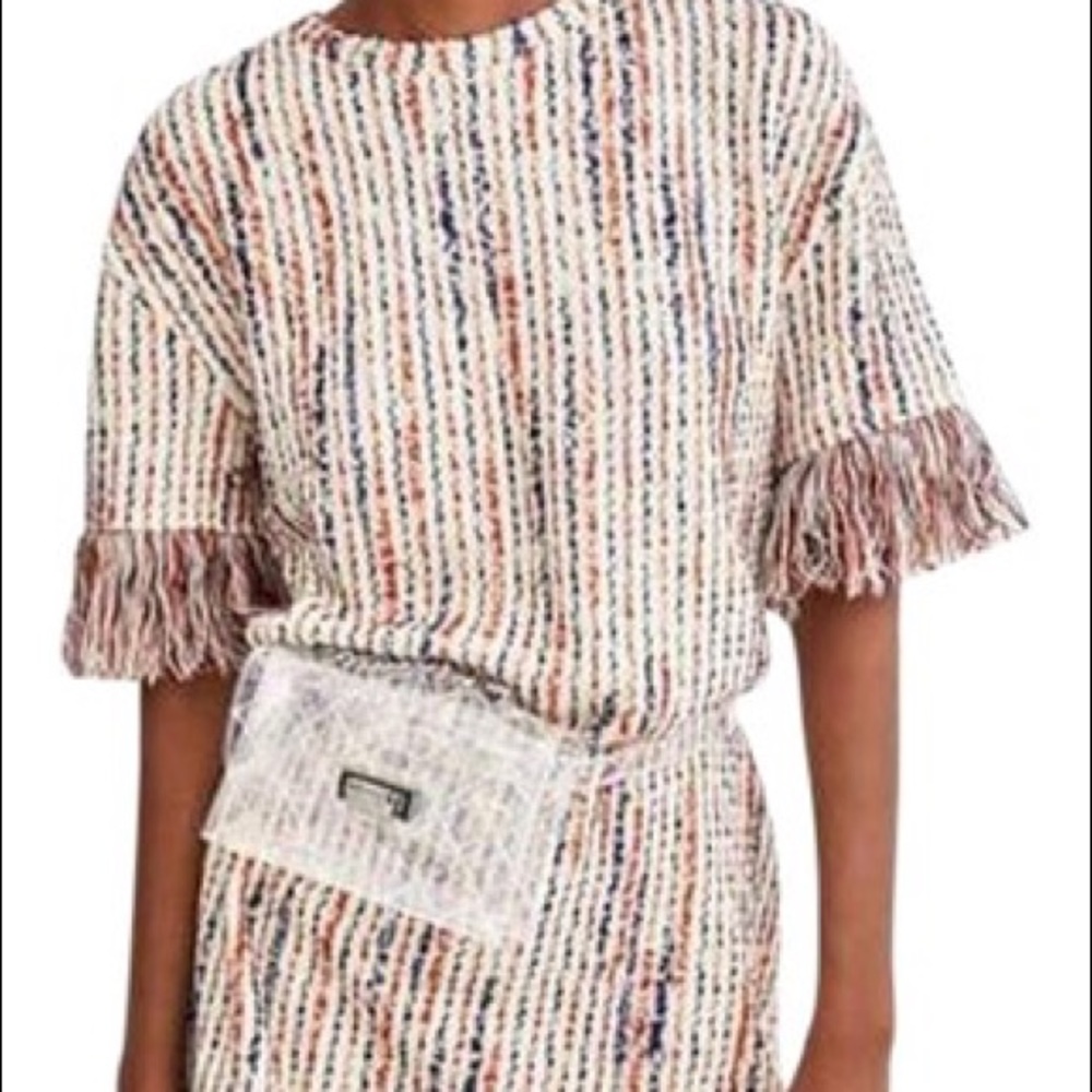ZARA KNITTED FRINGE DRESS - Size LARGE